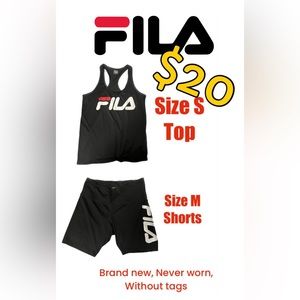 Woman’s fila short and tank top outfit New without tags size small